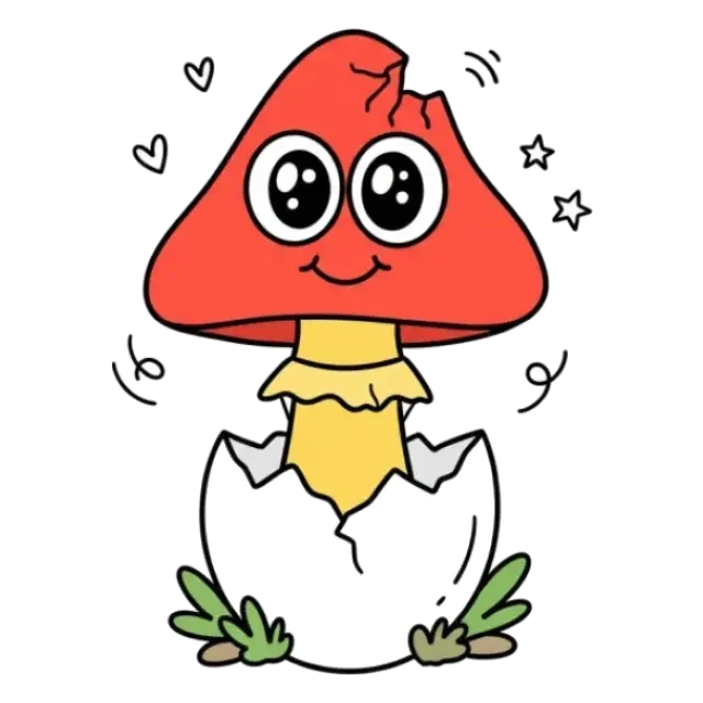 タマゴタケのステージ2のすがた