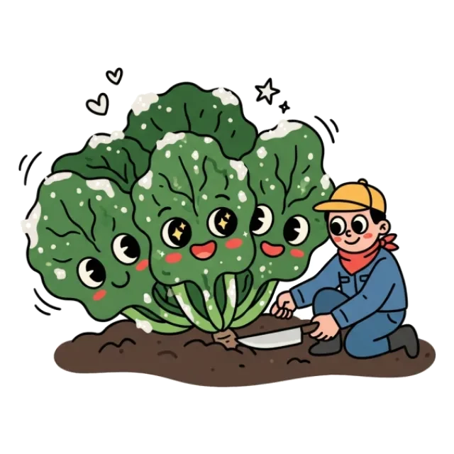 ちぢみほうれん草のステージ3のすがた